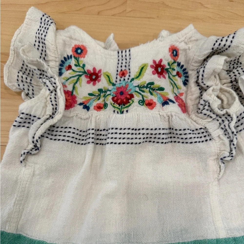 Zara Baby Set - White, Green, and Floral